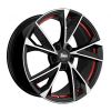 Janta aliaj MAM Felgen RS6 7x16 5x108 et38 BLACK FRONT POLISH RED INSIDE